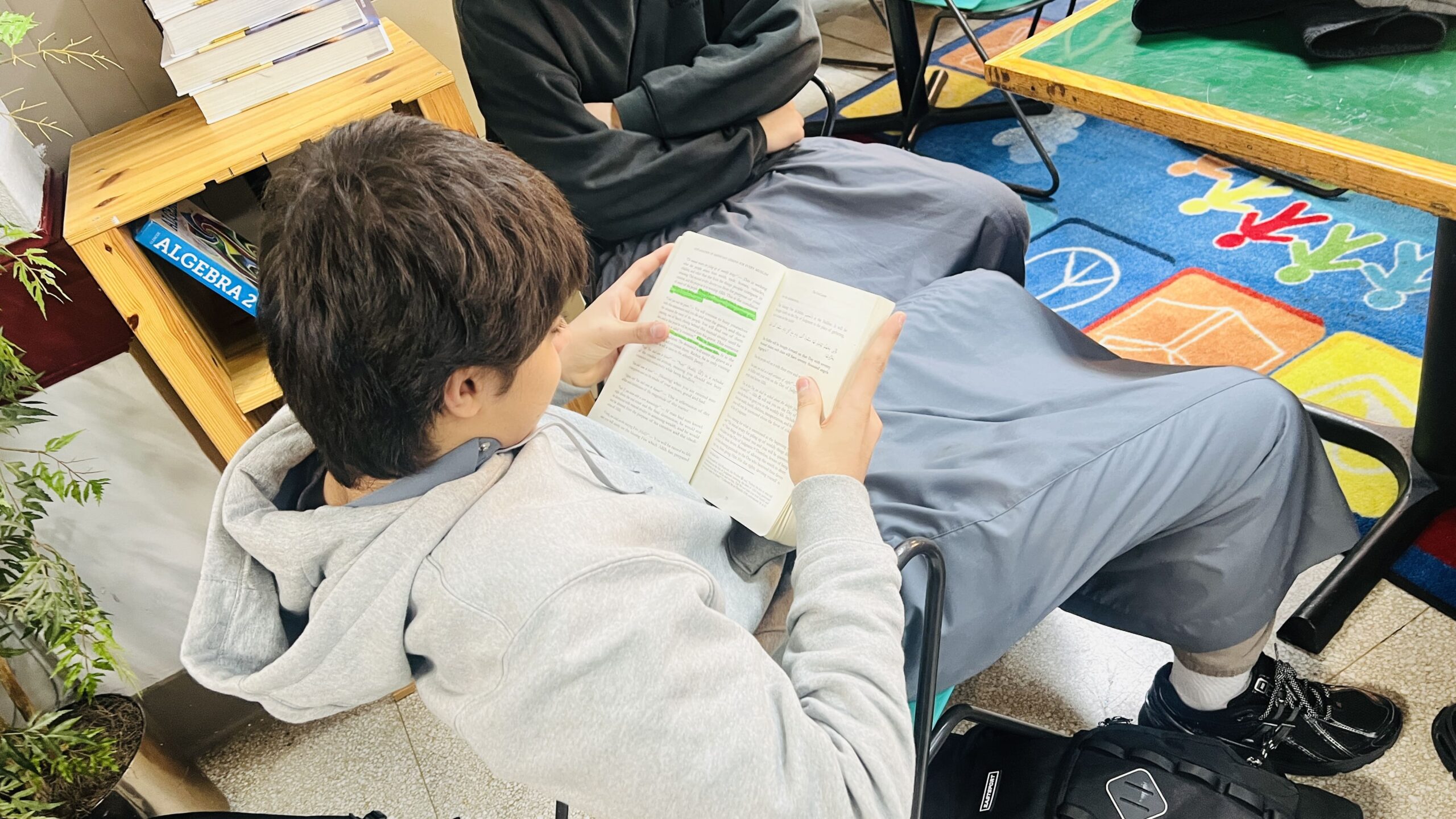 Middle school students at Albaseerah Academy